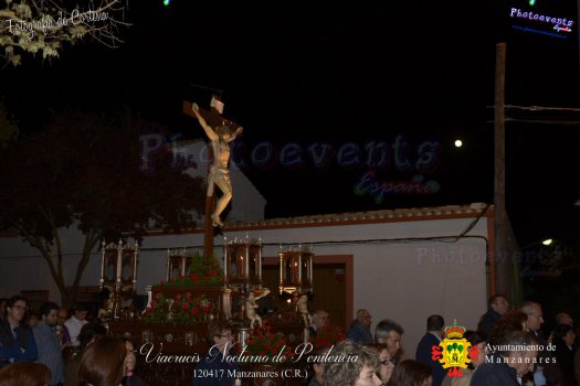 Viacrucis Nocturno de Penitencia en la Semana Santa de Manzanares 2017